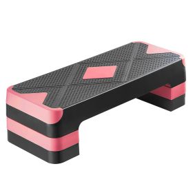 Aerobic Exercise Step Platform, 28-Inch Workout Aerobic Stepper, Height Adjustable Fitness Training Step Deck Trainer with 4 Risers