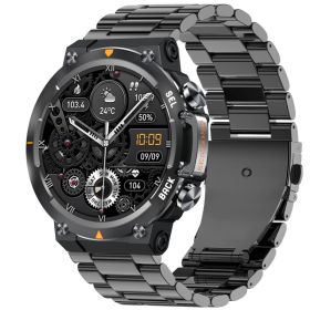 MAX18 Men Smartwatch AMOLED1.43inch Big Screen BT Calls Gesture Control AI Voice Sports Smart Watch Men (Option: Black Steel)