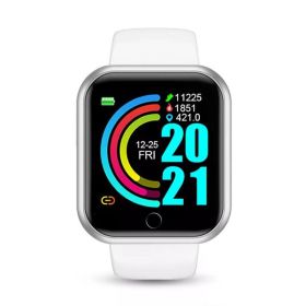 Smart Watch For Women Men Wristwatch Bluetooth Connected Phone Player Music Fitness Sport Bracelet Sleep Monitor Digital Watches (Color: White)