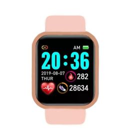 Smart Watch For Women Men Wristwatch Bluetooth Connected Phone Player Music Fitness Sport Bracelet Sleep Monitor Digital Watches (Color: Pink)