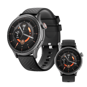 2025 Premium Smart Watch 1.43 Inch HD Round Fitness Tracker Bluetooth Calling Heart Rate Monitor Waterproof 3ATM For Running Gym Hiking Outdoor A (Color: Black)