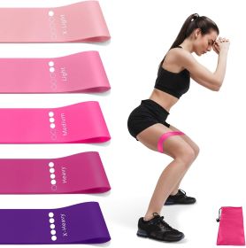 Resistance Bands for Working Out, Exercise Bands Resistance Bands Set with 5 Resistance Levels (Color: Pink)