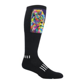 Block Deadlift Socks (Color: Psychedelic Lion, size: 1-Pack)