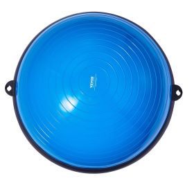 Half Exercise Ball Trainer, 23 inch Balance Ball Trainer, 660lbs Capacity Stability Ball, Yoga Ball with Resistance Bands & Foot Pump (Top Non-Slip Texture: Wavy Pattern, Color: Blue)